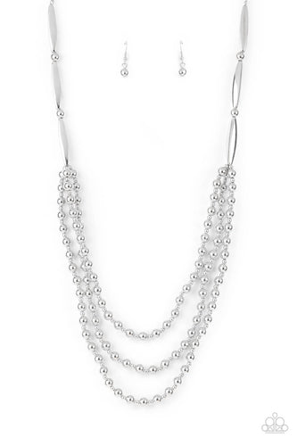 Paparazzi   Beaded Beacon - Silver